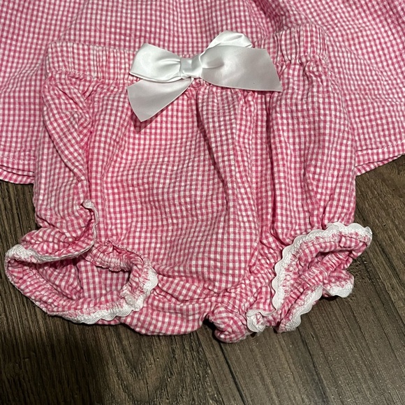 Lil Cactus Pink Gingham Smocked Dress & Bloomers Set - Picture 5 of 12